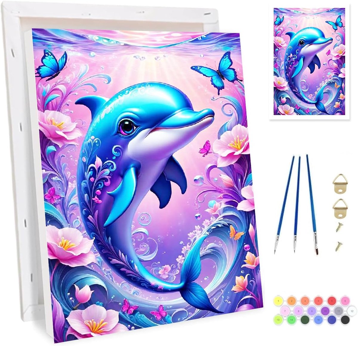 Verf op nummer kit voor volwassenen - ingelijst - acrylverf - creatief schilderen voor thuis - ShopVlot