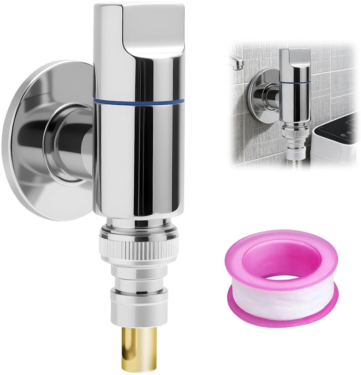 Wasmachine hoekventiel 1/2'' - duurzaam messing - eenvoudig te installeren - perfect voor waterafvoer - ShopVlot