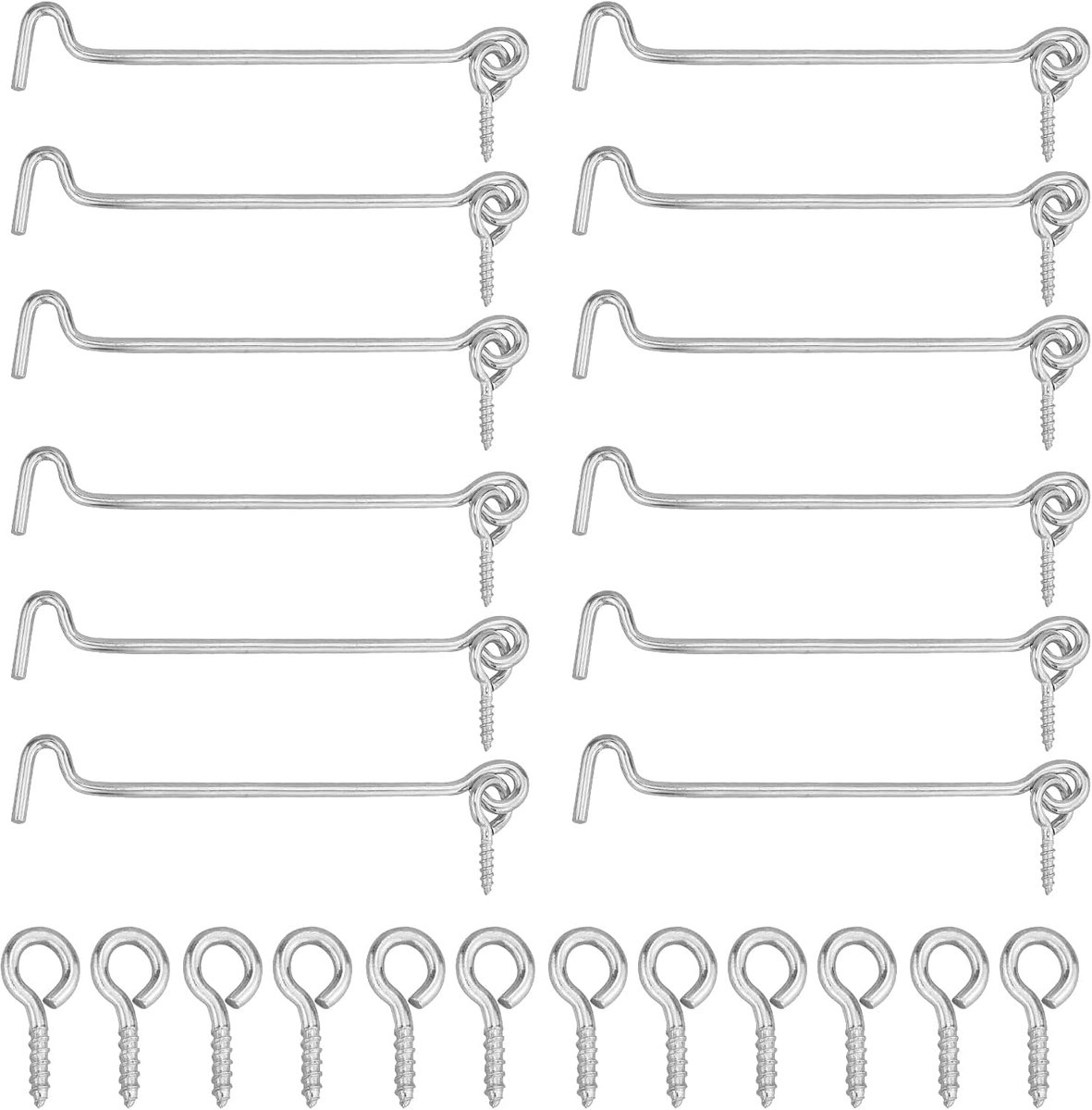 Cabin hooks 12pcs - RVS stormhaken - Corrosiebestendig - Voor ramen en deuren - ShopVlot