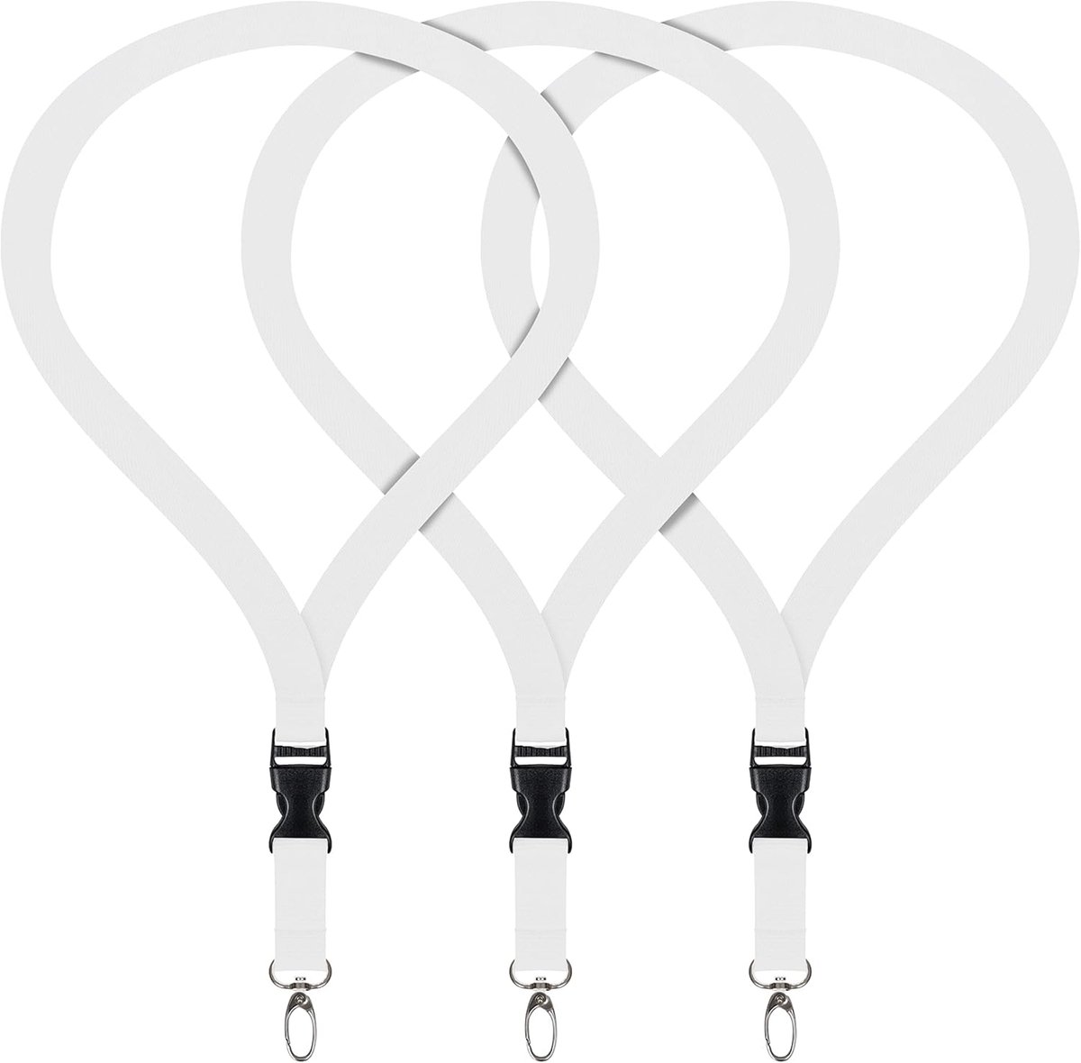 Lanyard set - premium schouderband - 3 stuks - met karabijnhaak - ideaal voor ID-kaarten - ShopVlot