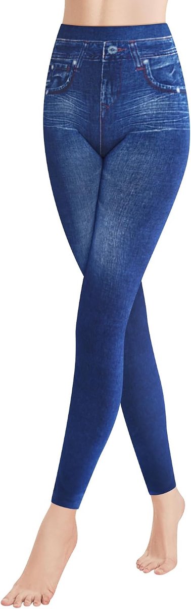 Thermoleggings dames - hoge taille - jeanslook - warm en comfortabel - ShopVlot