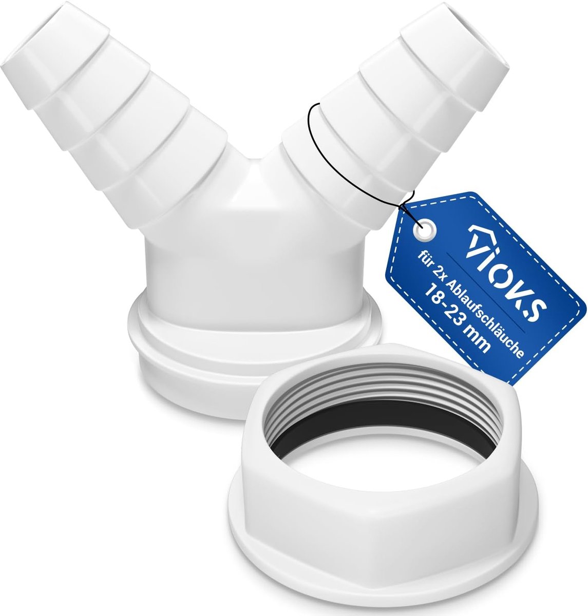Afvoerconnector dubbel 1 1/2 inch - Y-splitter voor wasmachine en vaatwasser - ShopVlot