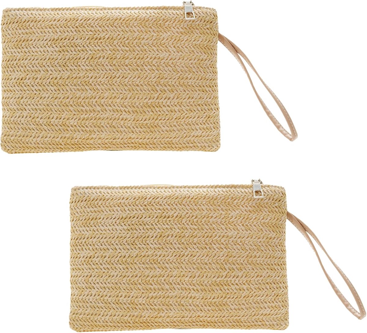 Strandtas 2 Stuks - Stro Handtas - Handig en stijlvol - Perfect voor de zomer - ShopVlot