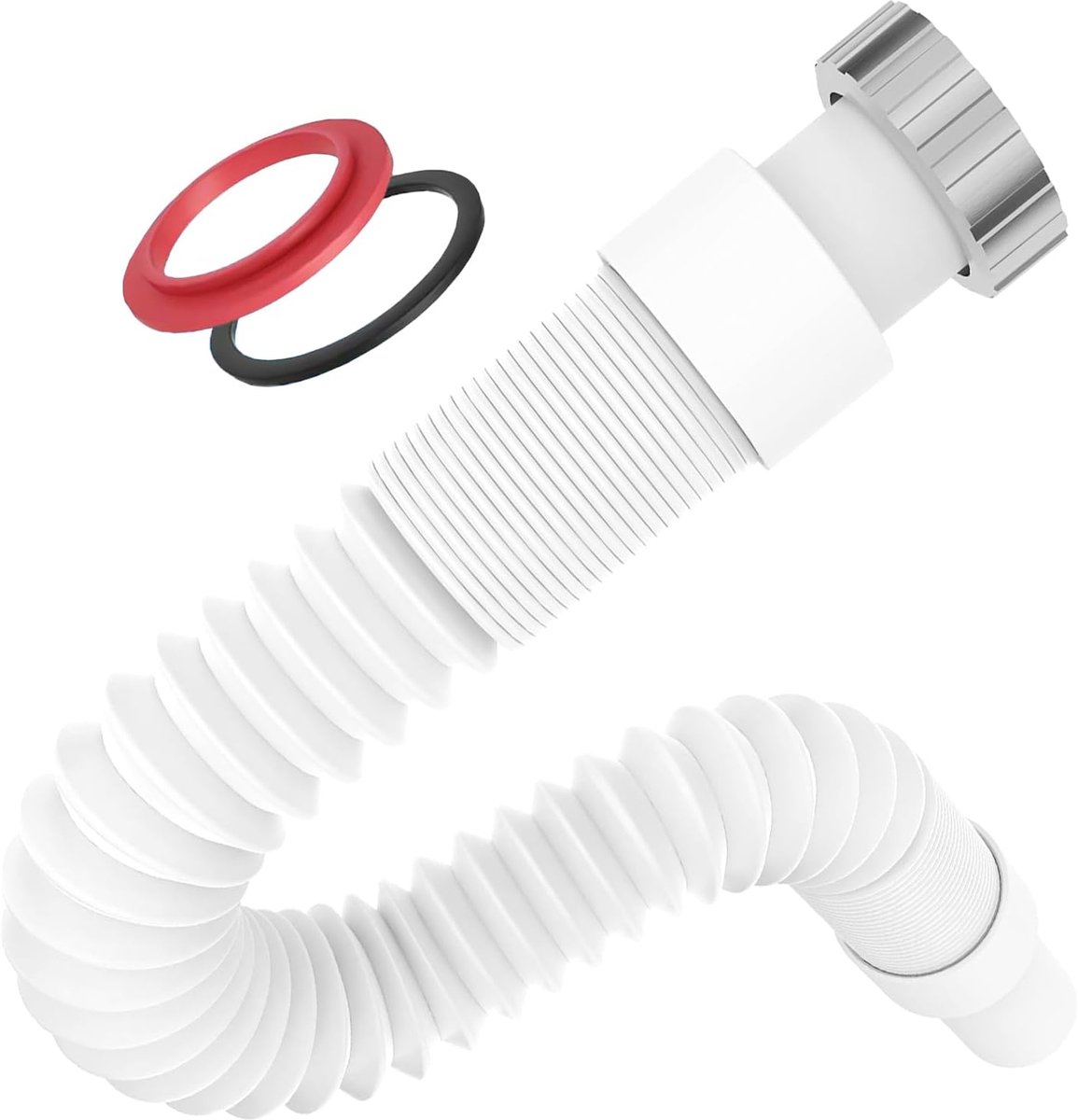 Plastic buis 1 1/2 inch x 40 mm - uitschuifbaar van 320-890 mm - messing moer en O-ring - ShopVlot
