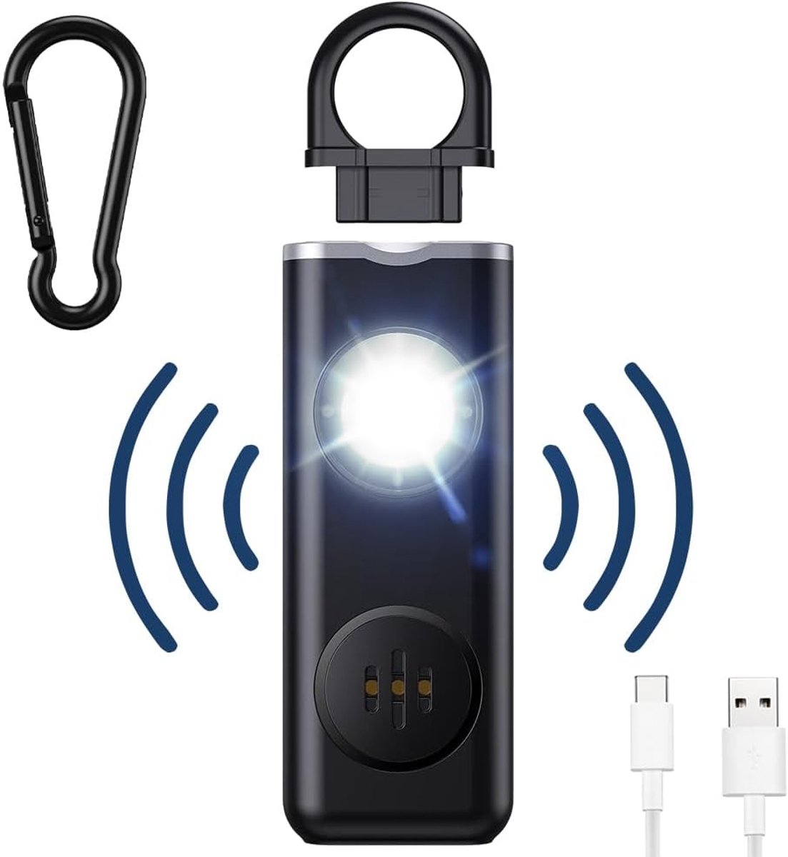 Pocket Alarm 130 dB - Oplaadbare Paniekalarm - LED Zaklamp - Veiligheid voor Vrouwen en Kinderen - ShopVlot