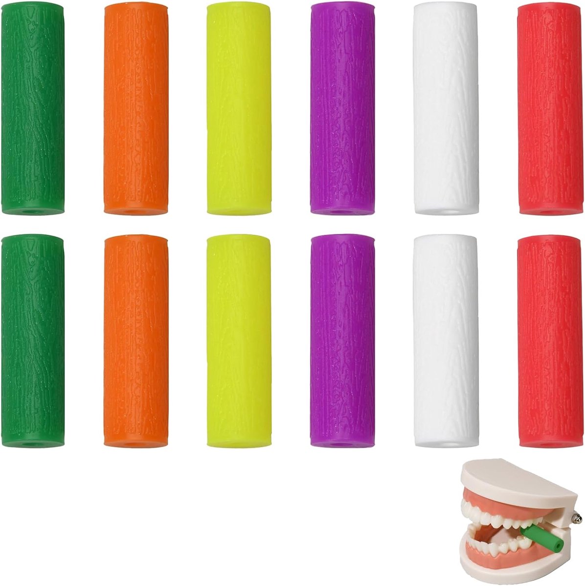 Tandmarkeerders 12 stuks - Chewie aligator - Herbruikbare siliconen - Voor orthodontische goten - ShopVlot