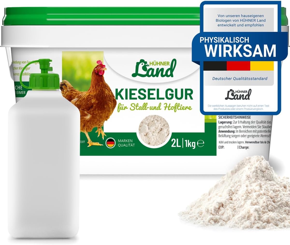 Kiezelguhr voor kippen 1 kg - natuurproduct - veilig voor eieren en vlees - ideaal voor kippenhouderij - ShopVlot