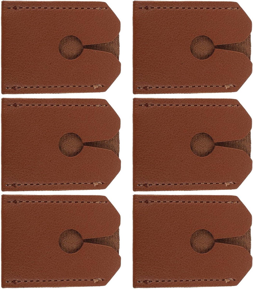 Scheermes Beschermhoezen - Scheerhoestjes Opbergtas - Reizen en Opbergen - Krasbestendig PU Leer - 5.7 x 4.4 cm - Bruin