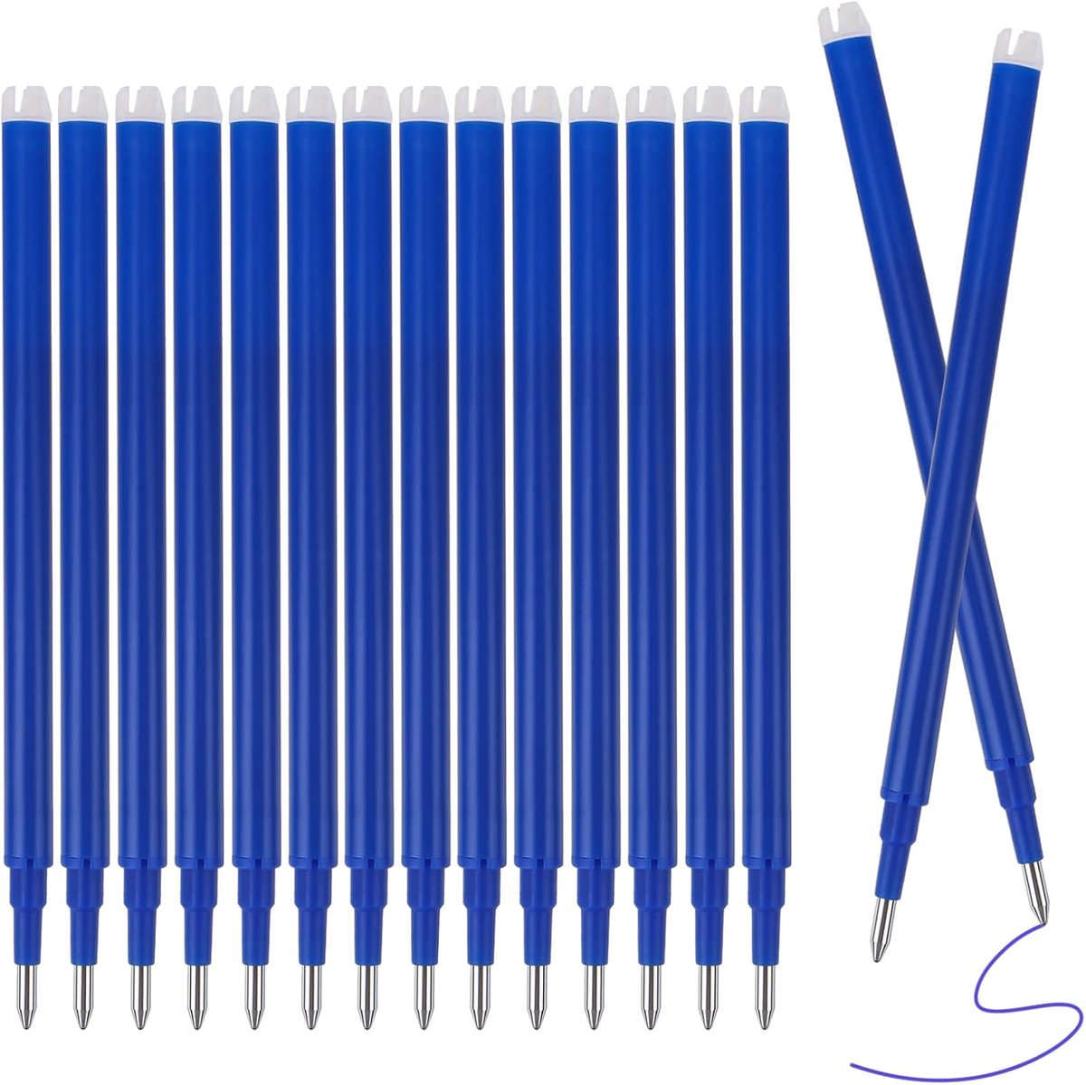 Erasable pen navullingen 0.7mm - 16 stuks blauw - glad schrijfgemak - ideaal voor school en kantoor - ShopVlot