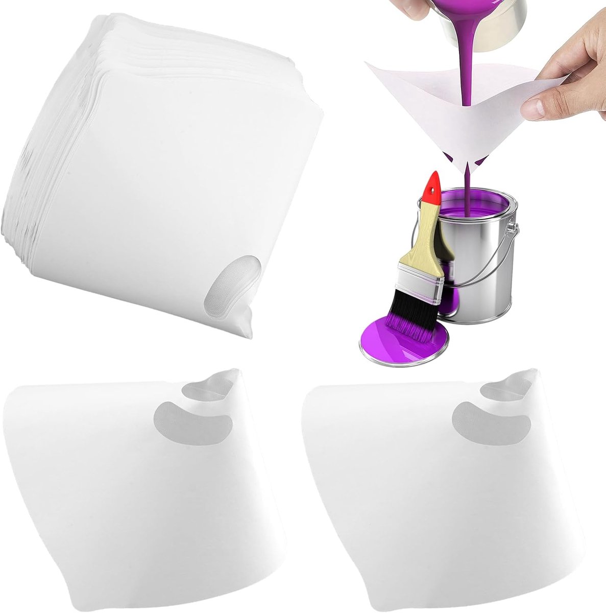 Verfzeef 50 Stuks - Papierfilter voor Verfspuit - Nylon Mesh - Voor Efficiënte Verffiltratie - ShopVlot