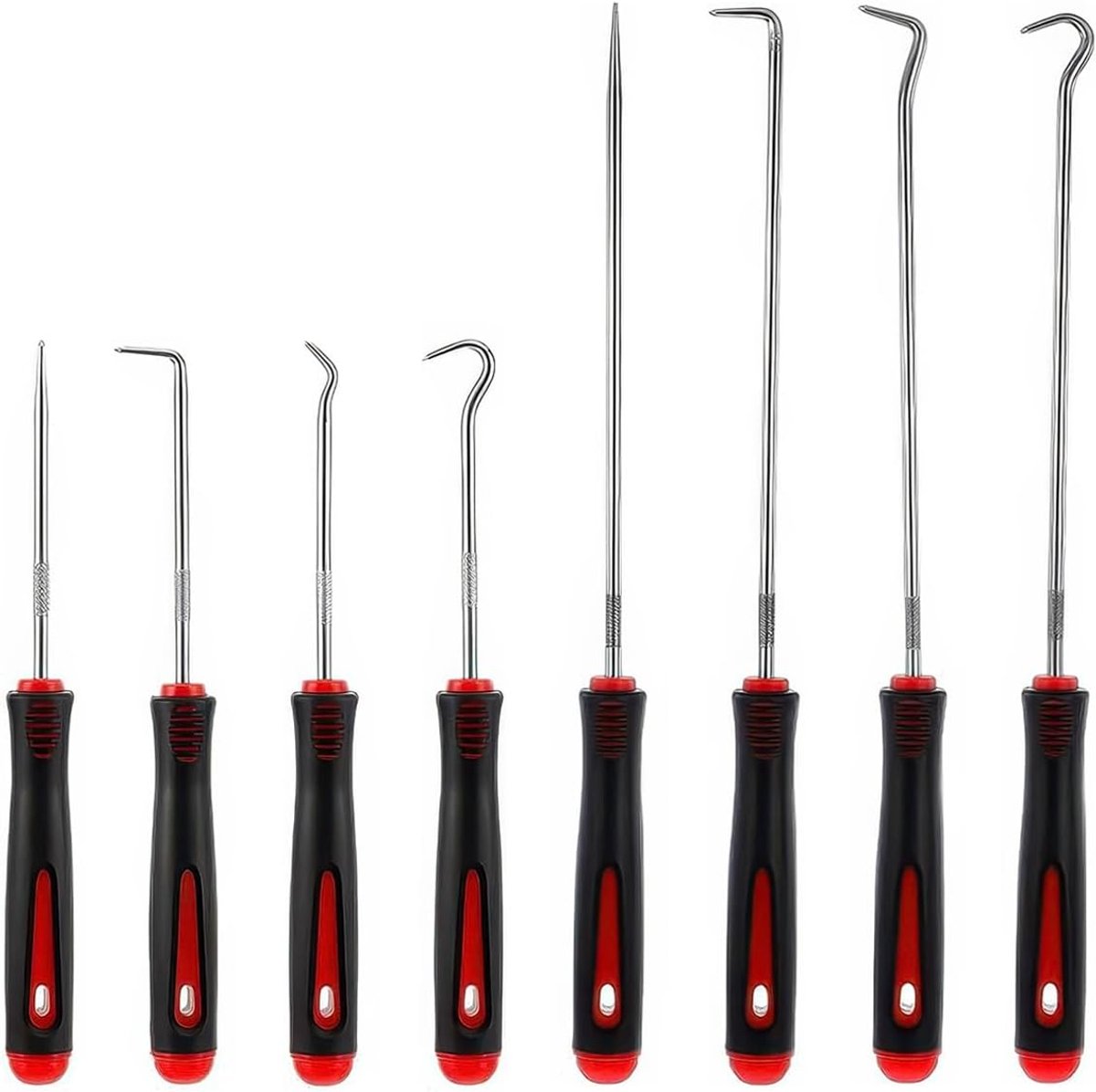 Haak- en pickset 8-delig - 24/16.5cm precisiehaken - chroom vanadium staal - ideaal voor auto-onderhoud - ShopVlot