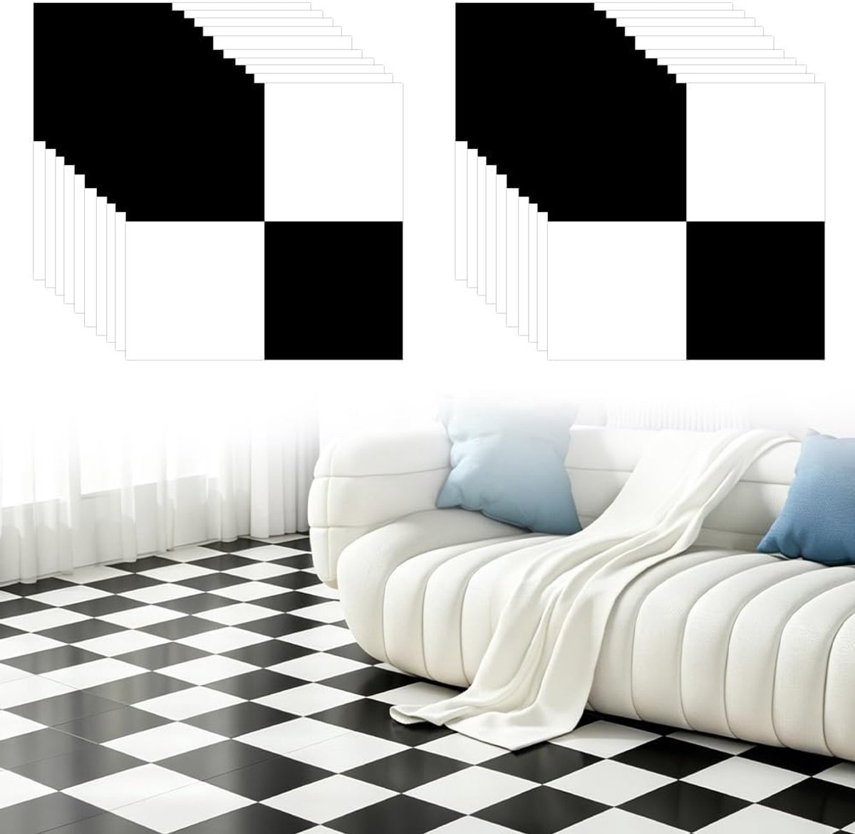 Vinyl vloertegels 30 x 30 cm - zelfklevend PVC - waterdicht - ideaal voor keuken en badkamer - ShopVlot