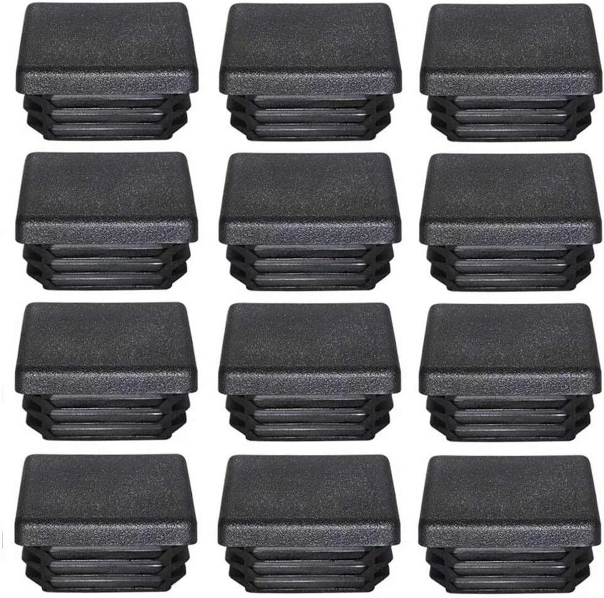 Pipe Stops 50 x 50 mm - Zwarte kunststof plugs - Beschermende doppen - Voor meubels en vloerschade - ShopVlot