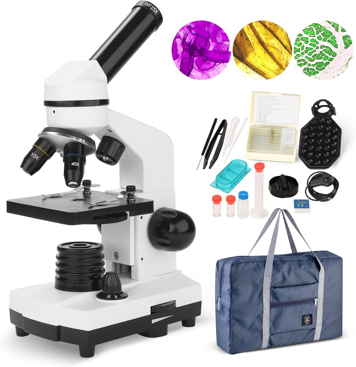Microscoop voor kinderen - 100x tot 1000x vergroting - Professionele microscoop met telefoonadapter - Ontdek de natuur - ShopVlot