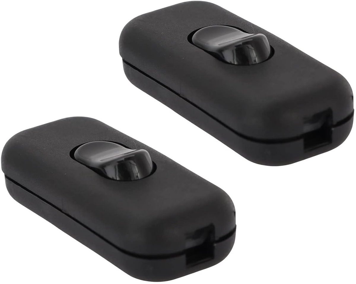 Torpedo switch 2 stuks - dubbele pool 250V - inline schakelaars - vervang oude lampenschakelaar - ShopVlot