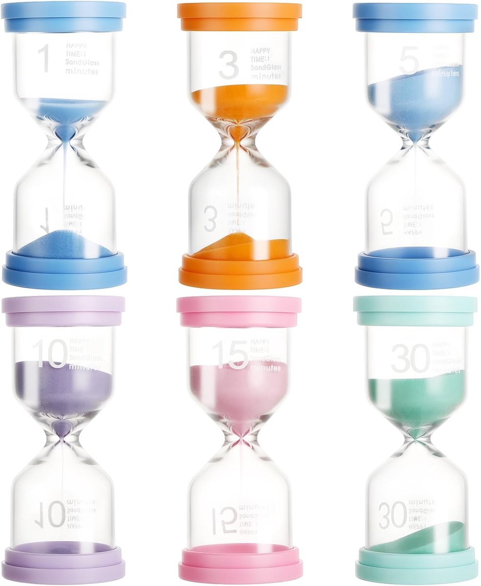 Zandloper voor kinderen 1/3/5/10/15/30 minuten - macaron kleuren - veilig materiaal - perfect voor spelletjes - ShopVlot