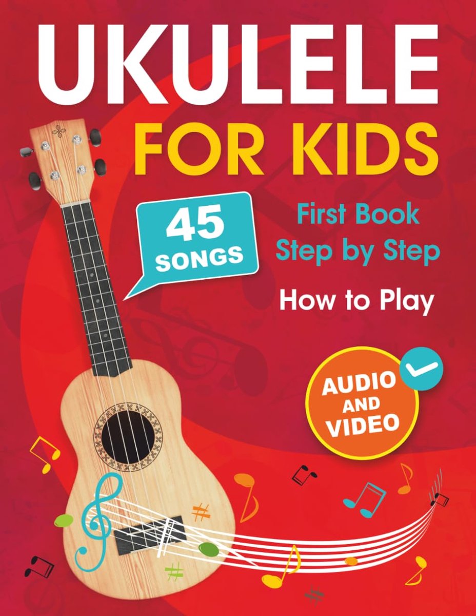 SnelShoppen - Ukulele voor Kinderen: Leer Ukulele Spelen met 45 Liedjes. Eerste Boek + Audio en Video voor Beginners