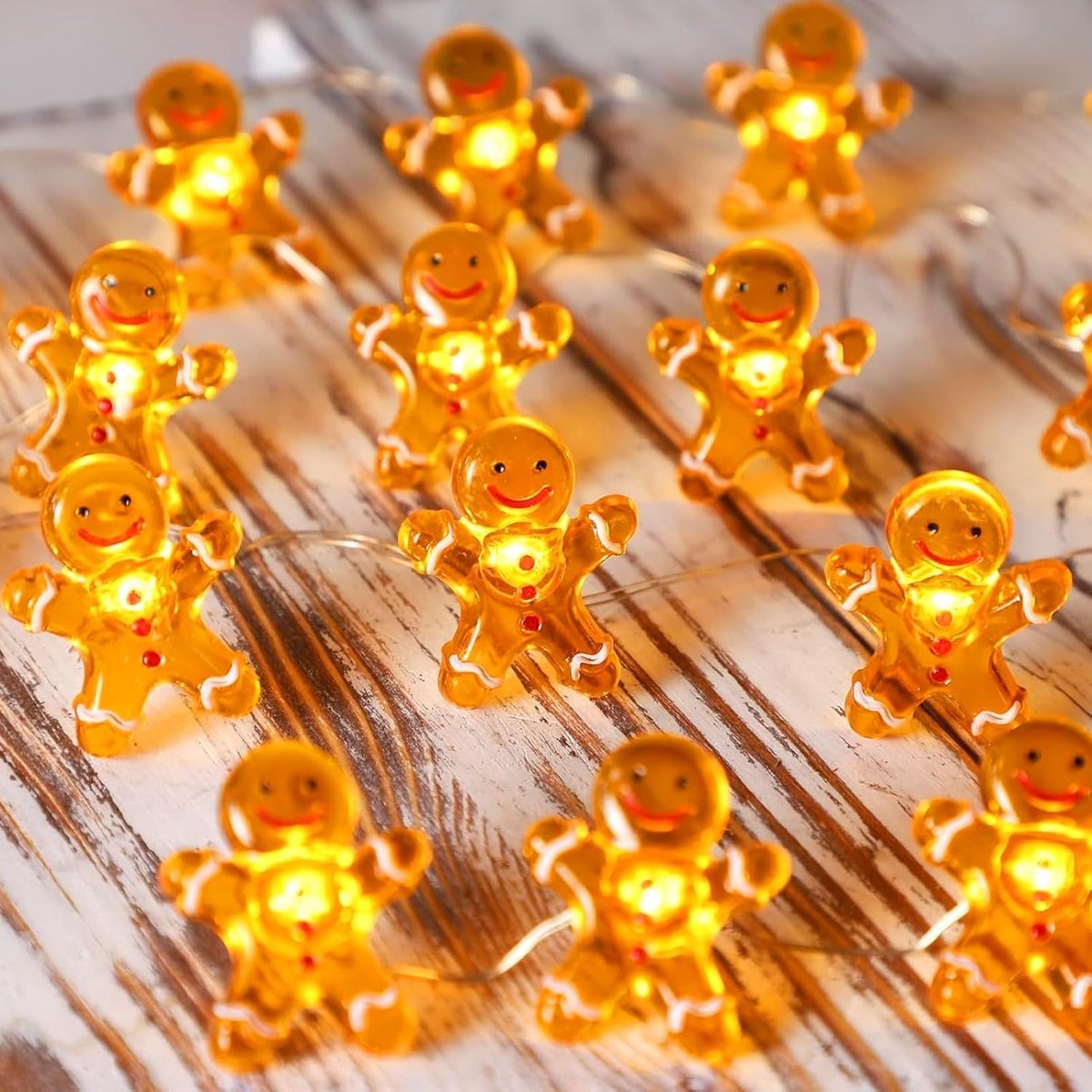 Kerstlichtsnoer 2M 20 LED - Gingerbread Man - Constant-on verlichting - Decoratie voor binnen en buiten - ShopVlot