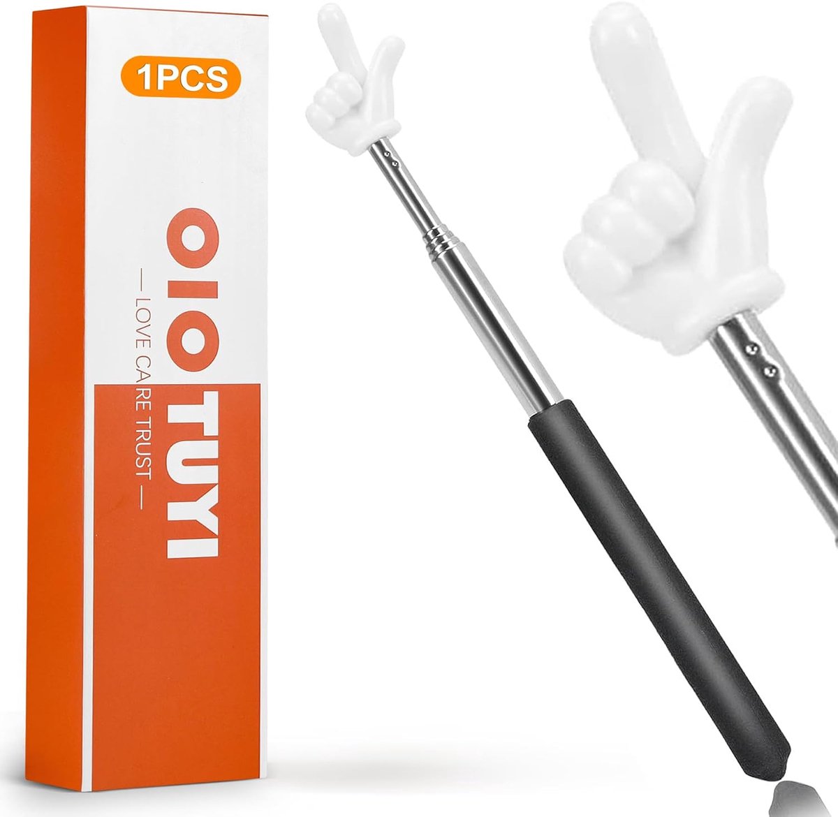 Uittrekbare Indexstok 21-68 cm - RVS Zwart - Flexibel en Ideaal voor de Klas - ShopVlot