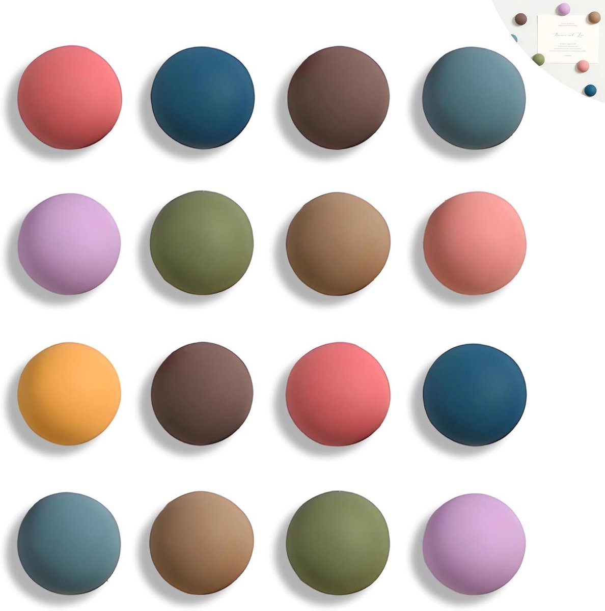 Fridge magnets set 16pcs - sterke neodymium - kleurrijk en decoratief - perfect voor keuken en kantoor - ShopVlot