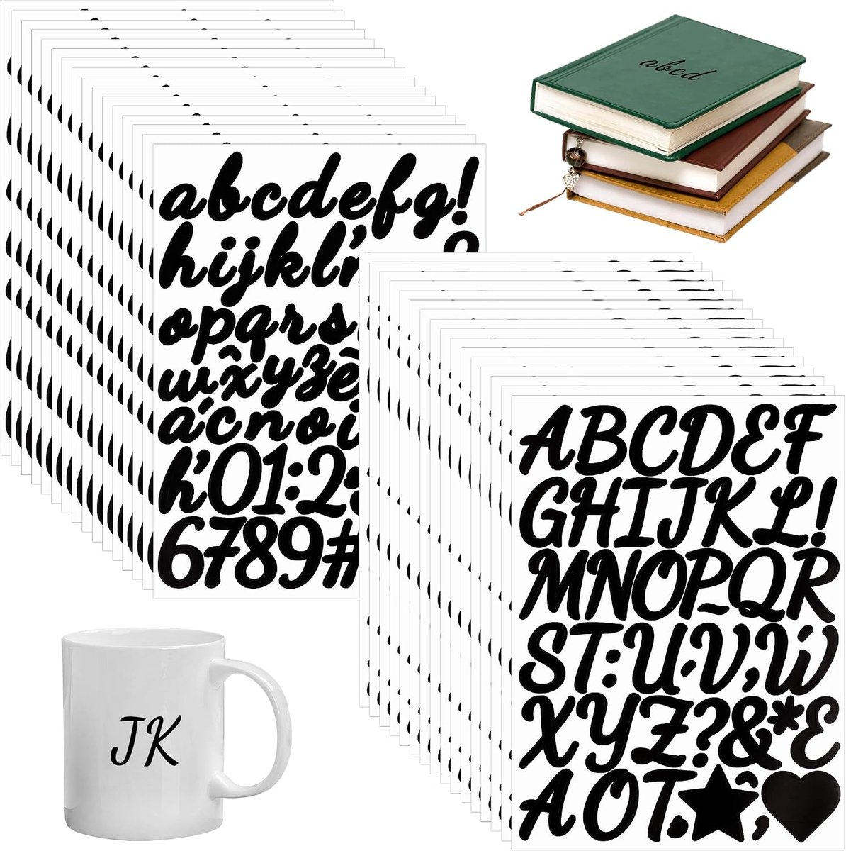 Letterstickers 30 Vel - Zwarte Zelfklevende Letters - Waterbestendig Vinyl - Perfect voor Labelen - ShopVlot