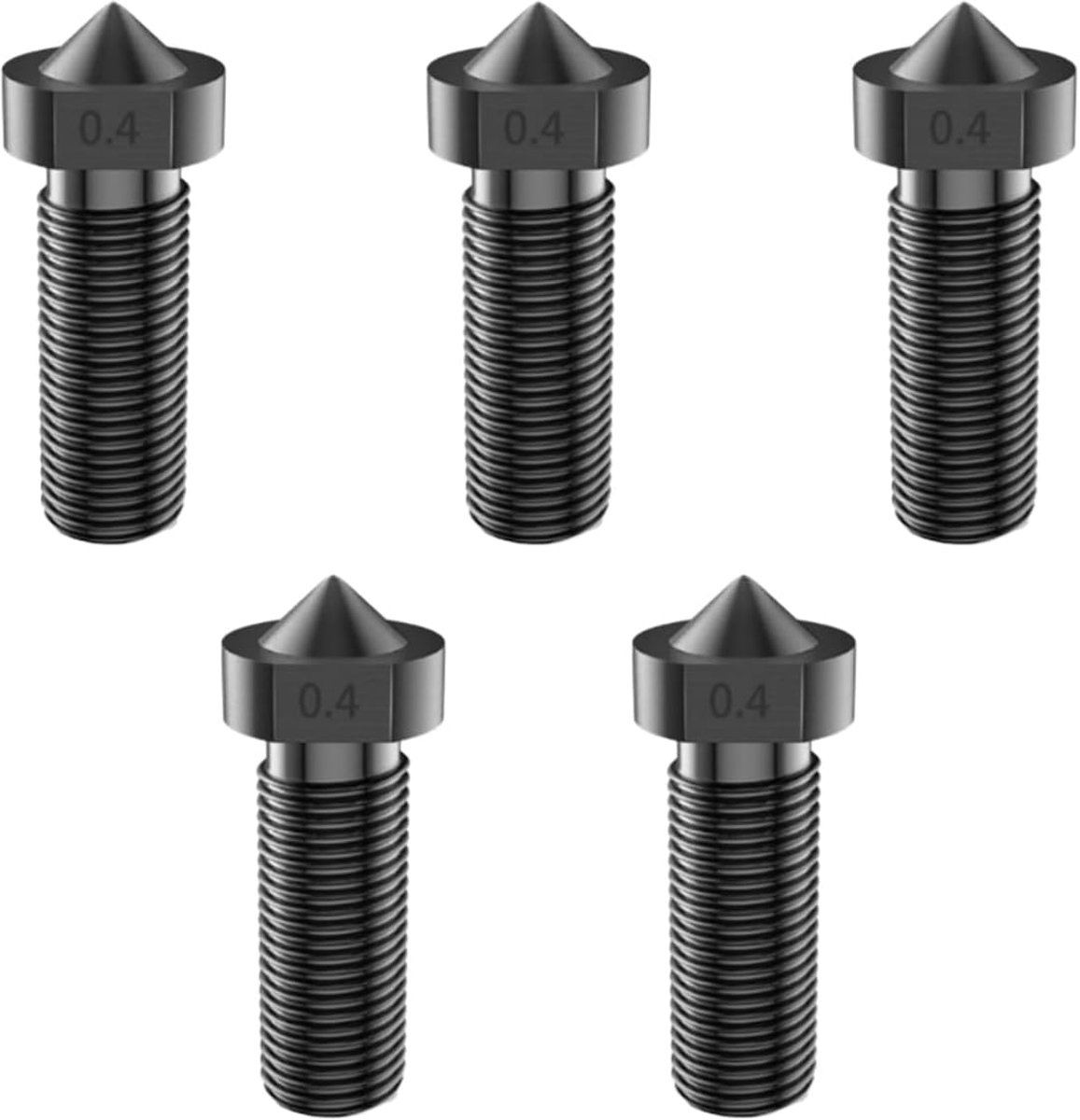 3D Printer Nozzles 0.4mm - Versteeld - Set van 5 - Precisie voor diverse printers - ShopVlot