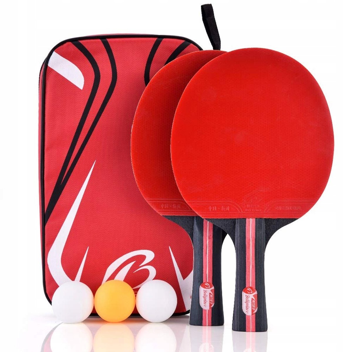 Pingpongtafeltennisset: 2 batjes, 3 ballen en schoffels