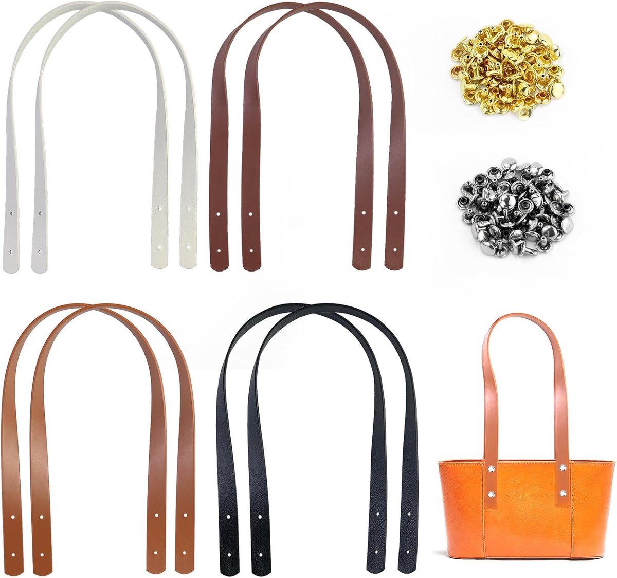 Leren Tas Handgrepen 60 cm - 8 Bag Straps - PU Leer - Ideaal voor DIY Handtassen - ShopVlot