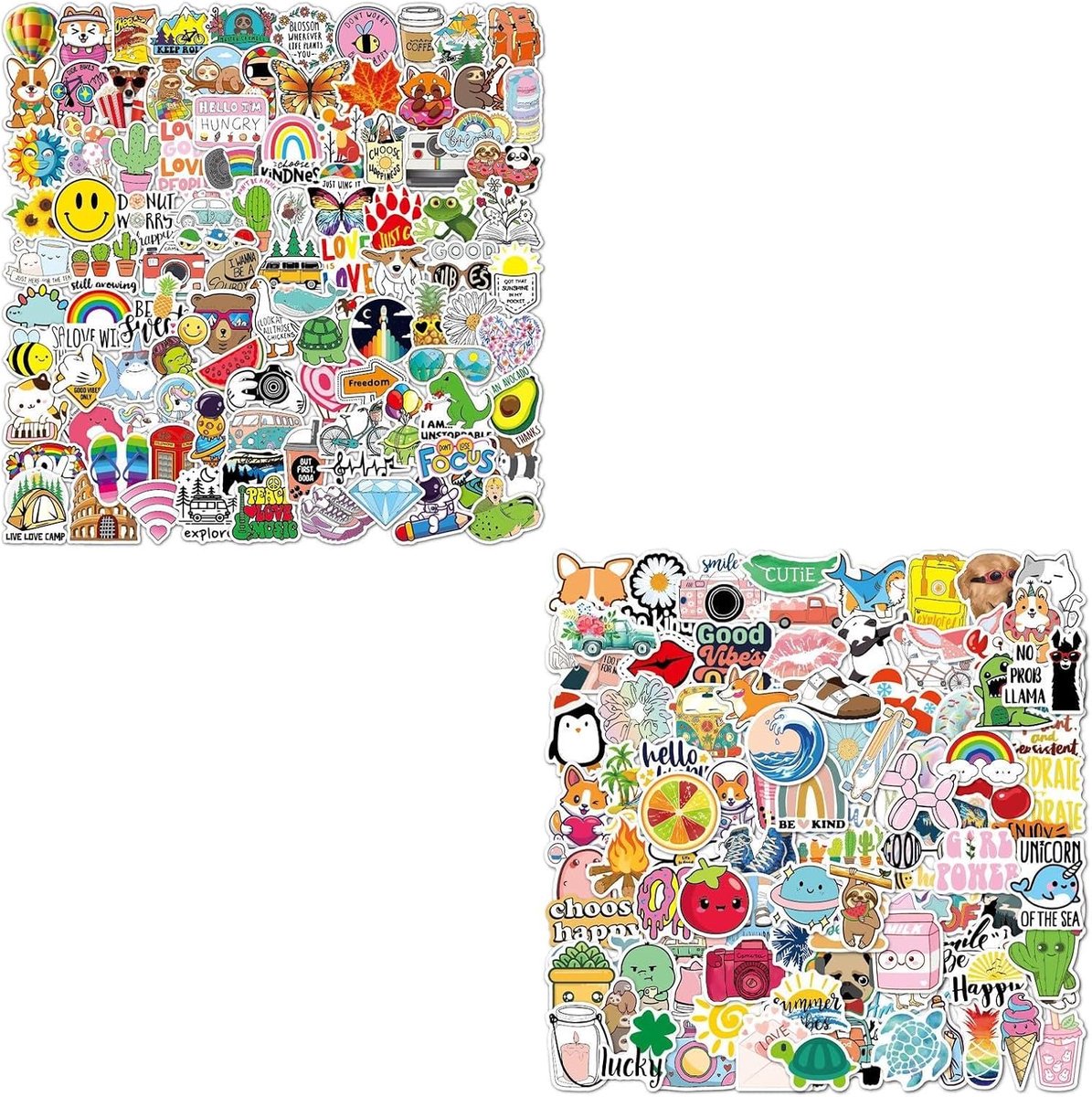 Esthetische stickers set van 200 - waterdicht pvc - schattige ontwerpen - perfect voor scrapbooking - ShopVlot
