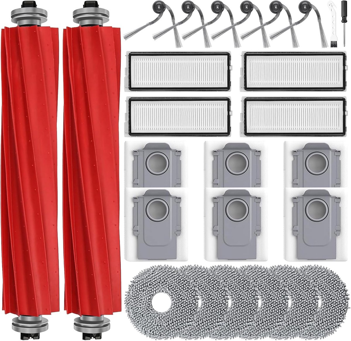 Robotstofzuiger accessoires 26 stuks - 6 stofzakken, 6 dweilen, 6 zijborstels - 4 HEPA-filters, 2 hoofdborstels - ShopVlot