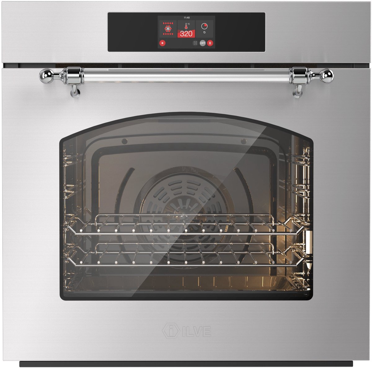 ILVE Oven 60 cm A+ clas 30 / 320 graden RVS Chroom - Inbouw