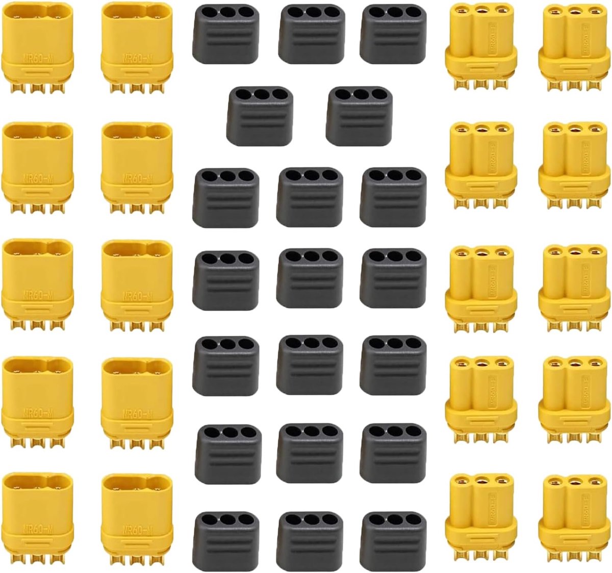 MR60 connector set - 10 paar adapterpluggen - vrouwelijke en mannelijke aansluitingen - ShopVlot