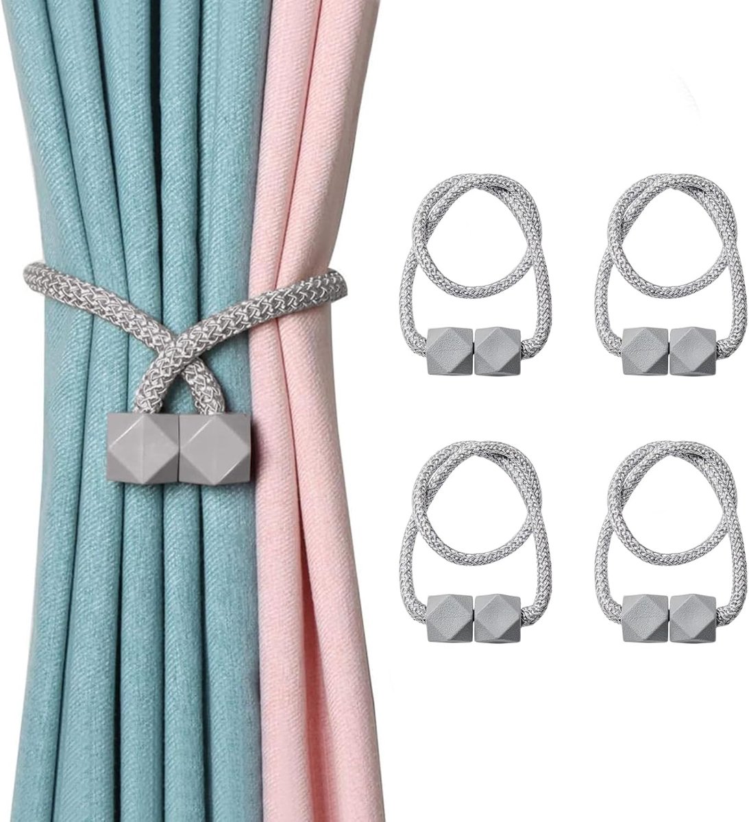 Gordijnhouders 4 stuks - Magnetisch - Sterk en duurzaam - Perfect voor raamdecoratie - ShopVlot