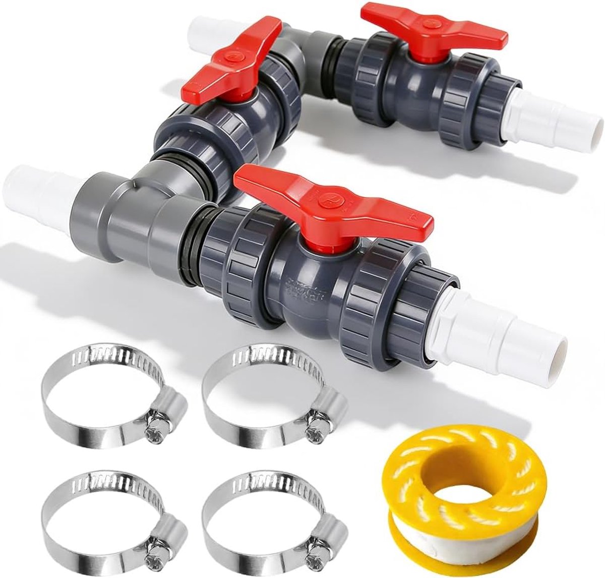 Pool Bypass Set 50 mm - Inclusief 32 mm/38 mm Slangen - 3 Kogelkranen - Voor Efficiënte Verwarming - ShopVlot