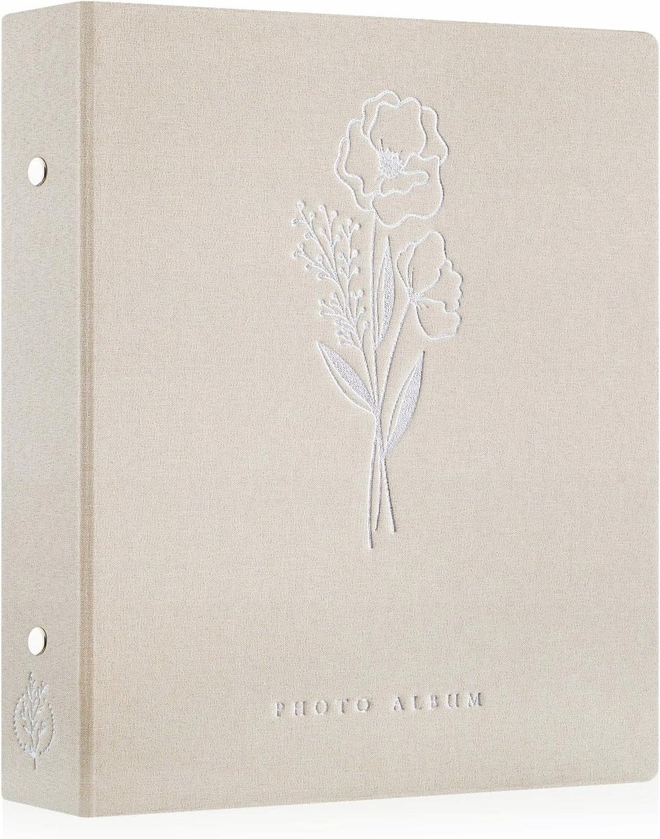 Album voor 400 foto's 11,5x15 cm, witte linnen omslag, elegant cadeau
