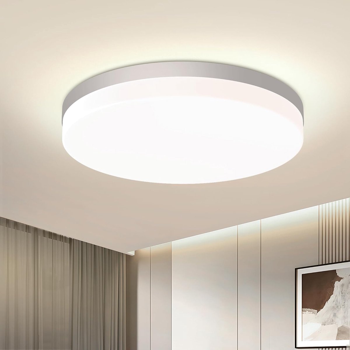 EAGLE Led-plafondlamp, ronde plafondverlichting, 4000 K, 36 W, 3600 lm, moderne badkamerlamp, plafondlamp voor badkamer, hal, keuken, slaapkamer, balkon, woonkamer, 23 cm
