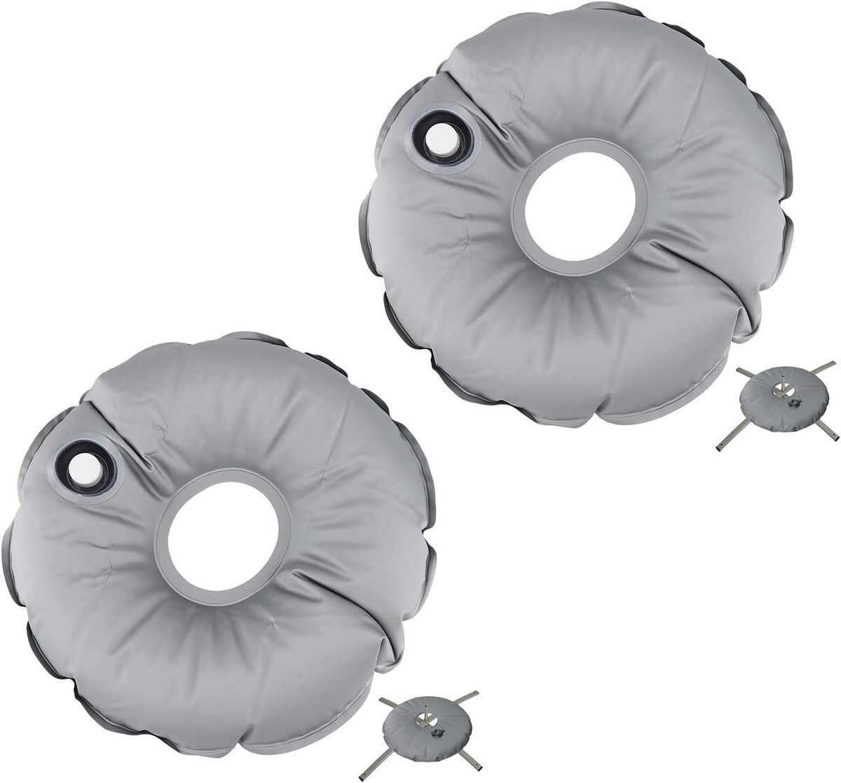 Gewichtstas voor terrasparasol, 45 cm, rond, opvouwbaar, draagbaar, waterdicht, vlaggenbasis, paraplu, gewichtstassen voor buiten (2 stuks)