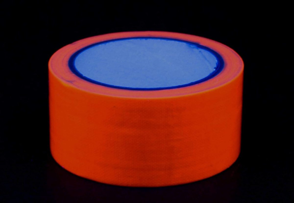 Tape oranje 50 mm x 10 m 1 rol plakband uv-actief blacklight Gaffa neontape