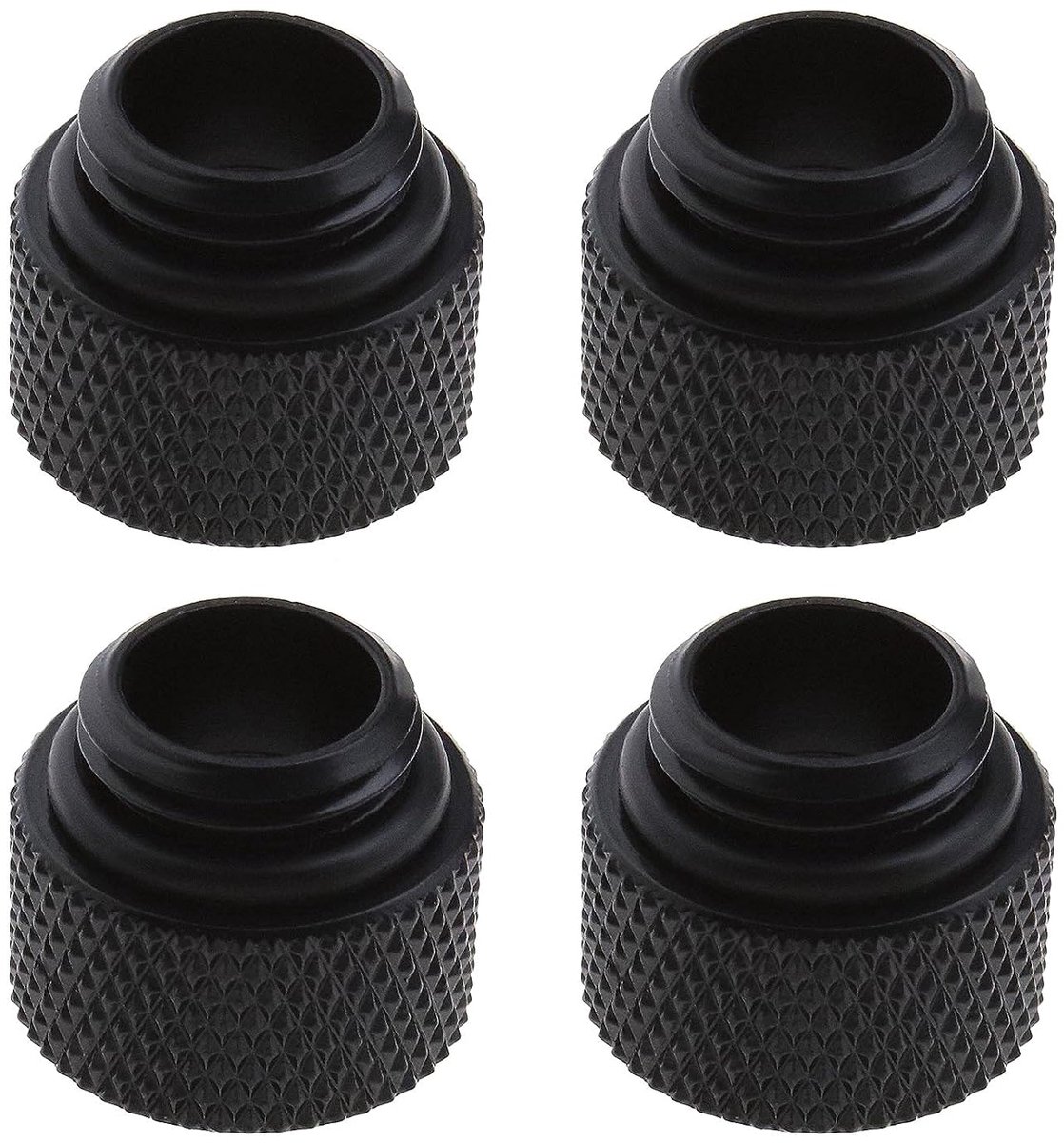 4-delige G1/4 Zwarte Waterkoeling Verlengadapter 10mm Geelkoper met O-Ring Rubber Uitgebreide Plaat voor Computer Waterkoelingssysteem