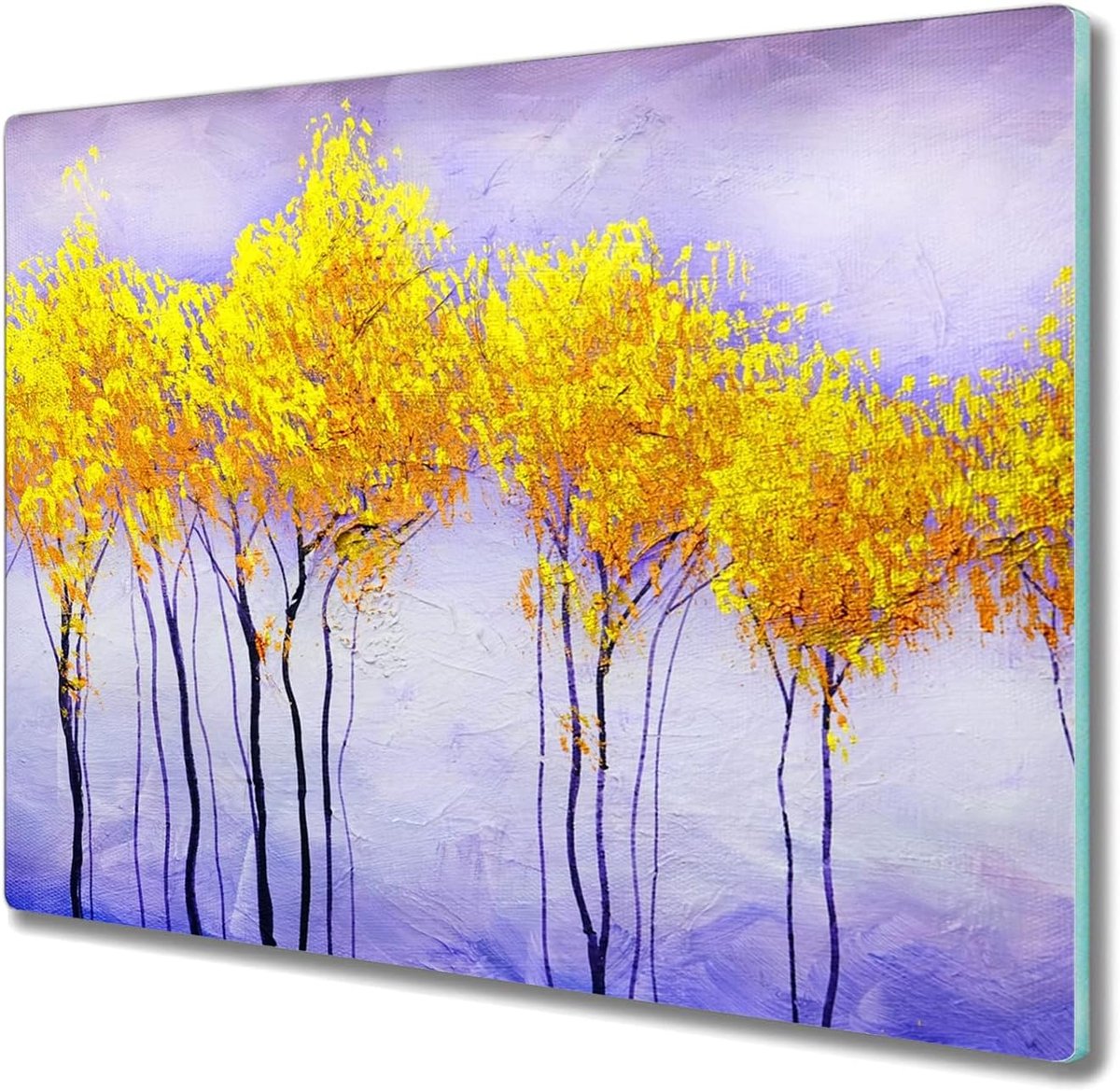 Glazen Snijplank 60x52cm Fornuisafdekplaat Kookplaatafdekking Keukenplank Trancheerplank Gehard Glas - Bomen
