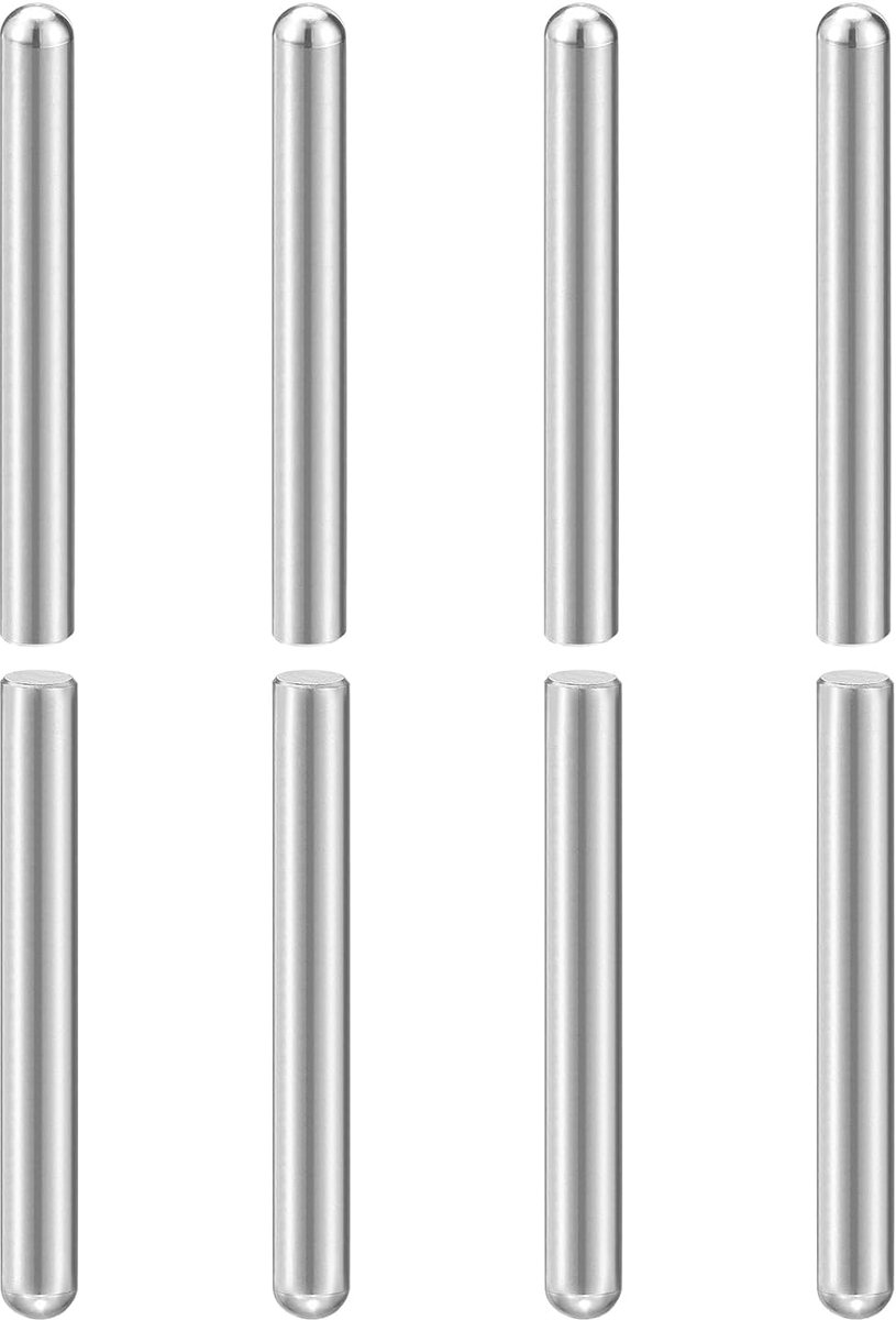 8 stuks 8 mm x 70 mm pennen 304 roestvrij staal cilindrische ronde kop planksteunen paspinnen voor boekenkast, kast, meubelcomponenten GB831 zilver