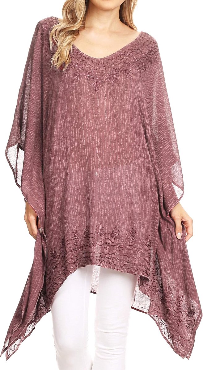 Regina Lichtgewicht Stonewashed poncho top blouse kaftan cover up