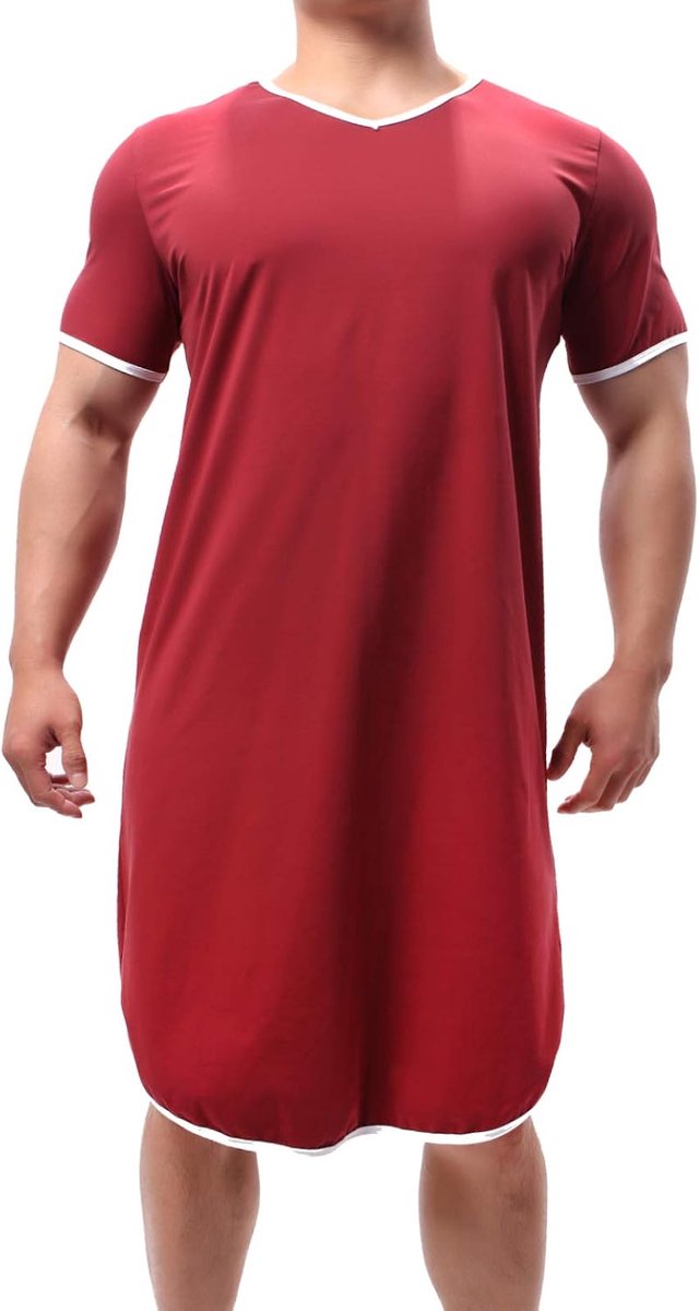 Pyjama tops voor heren, katoenen nachthemd, slaapshirts, comfortabele nachtkleding, nachthemden, losse pyjamagewaden