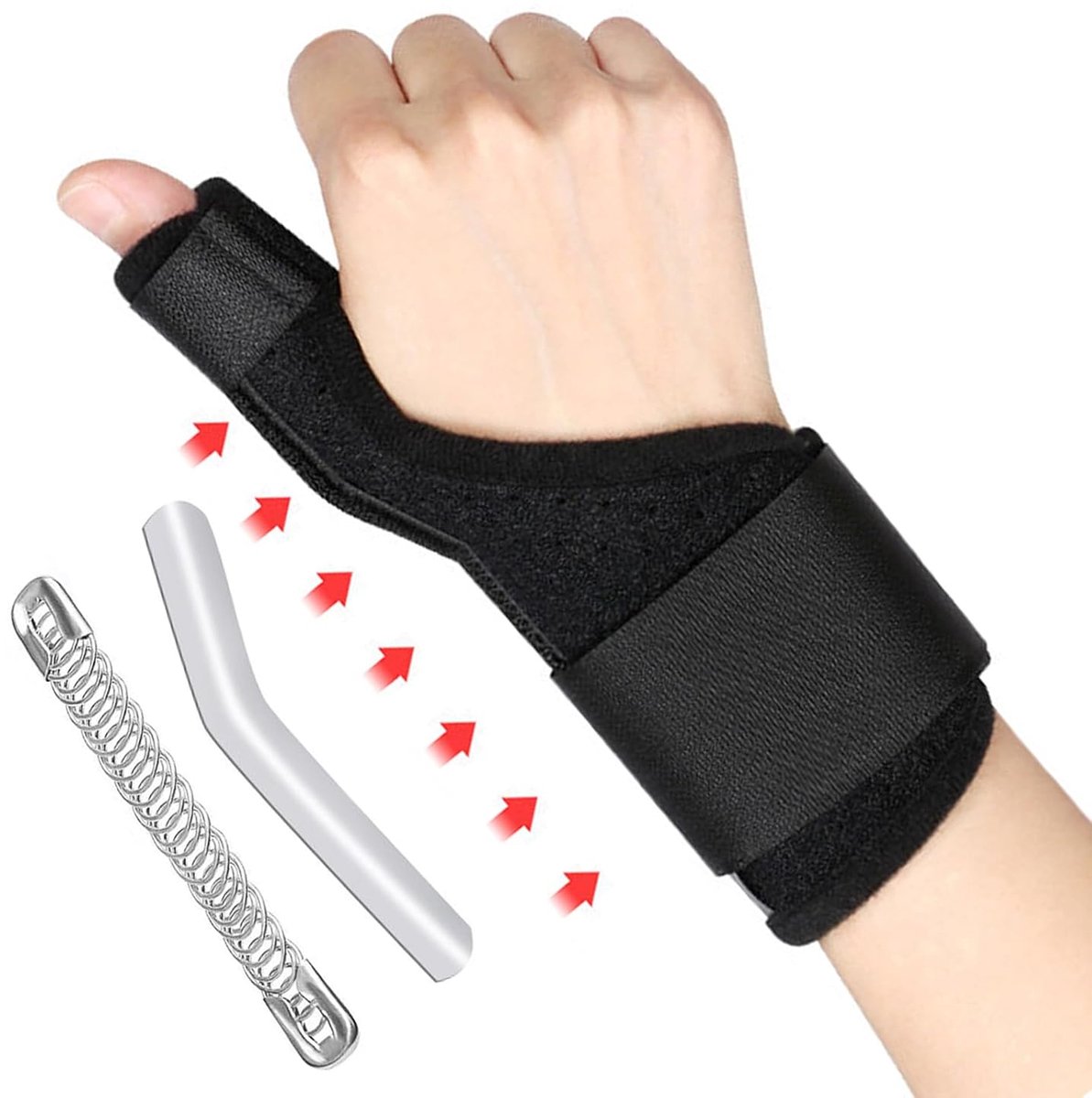 Duimbrace voor rechts en links, duimorthese voor duimverstuiking, duimzadelgewricht, artritis, peesschedeontsteking, universele duimspalk voor ondersteuning