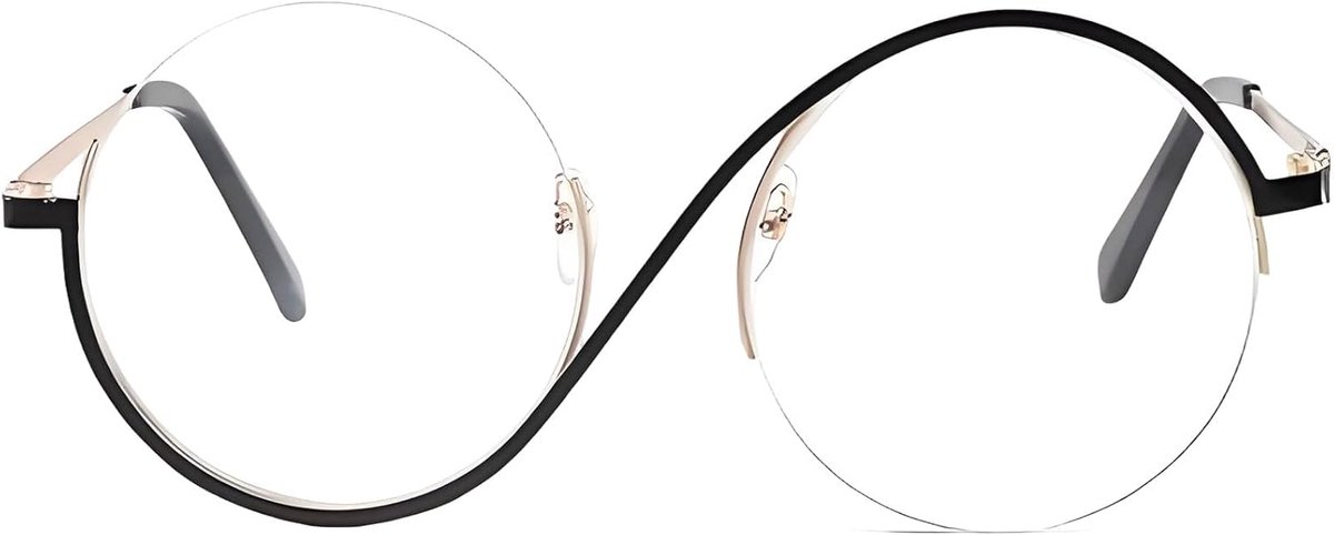 Bril, Adult Elphaba Thropp Glasses, Ronde Metalen Montuur voor Heks Kostuum