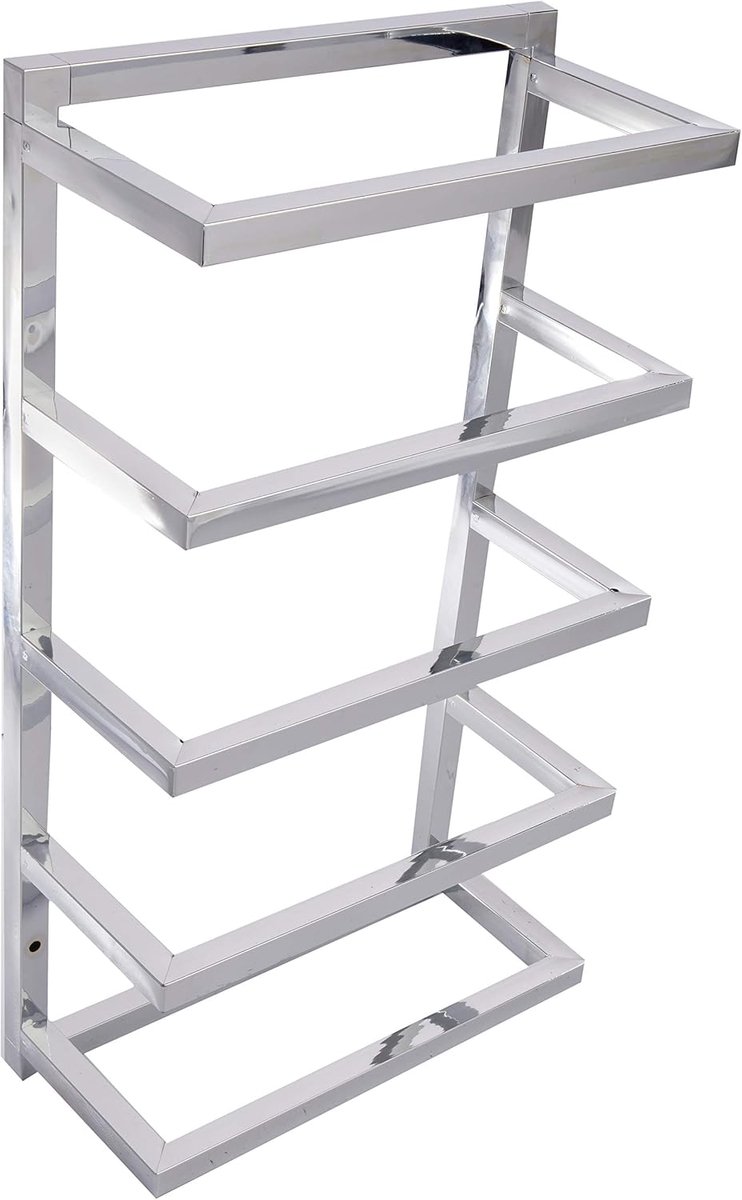 & Homestyle Chromen handdoekhouder, wandmonteerbaar 5-laags hangende handdoekopbergrek/rek voor badkamer, badkamer of toilet