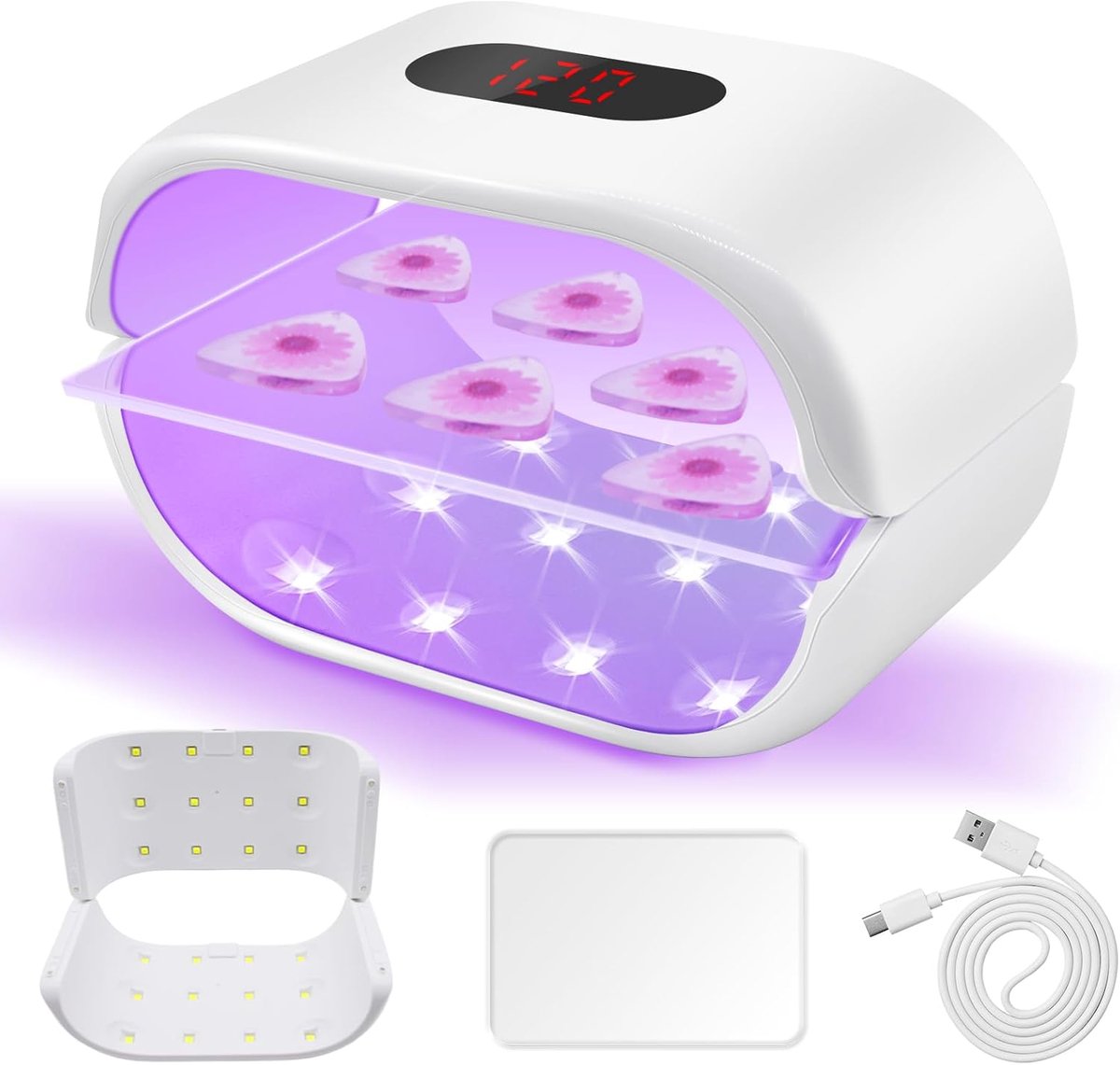UV-lamp voor hars, dubbelzijdige lamp van uv-hars met led-display, 36 W, sneldrogend, instelbare tijdinstelling, geschikt voor doe-het-zelf, hars, sieradenvormen