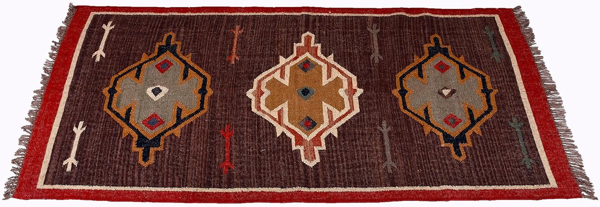 Loper 4x6 - Wol Jute - Reversibel geknoopt - Ideaal voor woonkamer - SnelShoppen