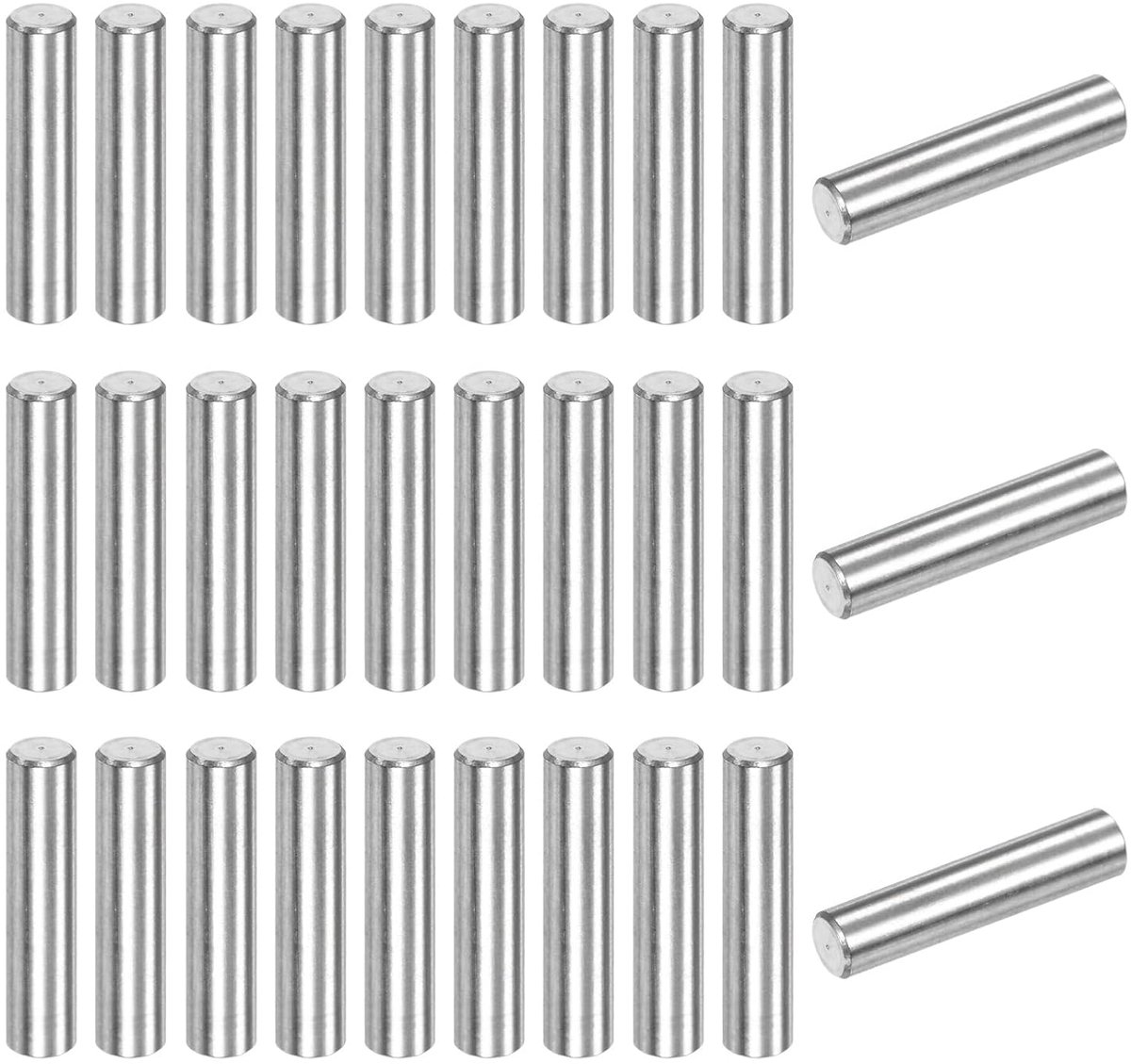 METERXITY 100-pack cilindrische bouten 3 x 14 mm, 304 roestvrij staal steunpen bevestigingselementen voor apparaten, cilindrische steunbouten voor planken [zilverkleur]