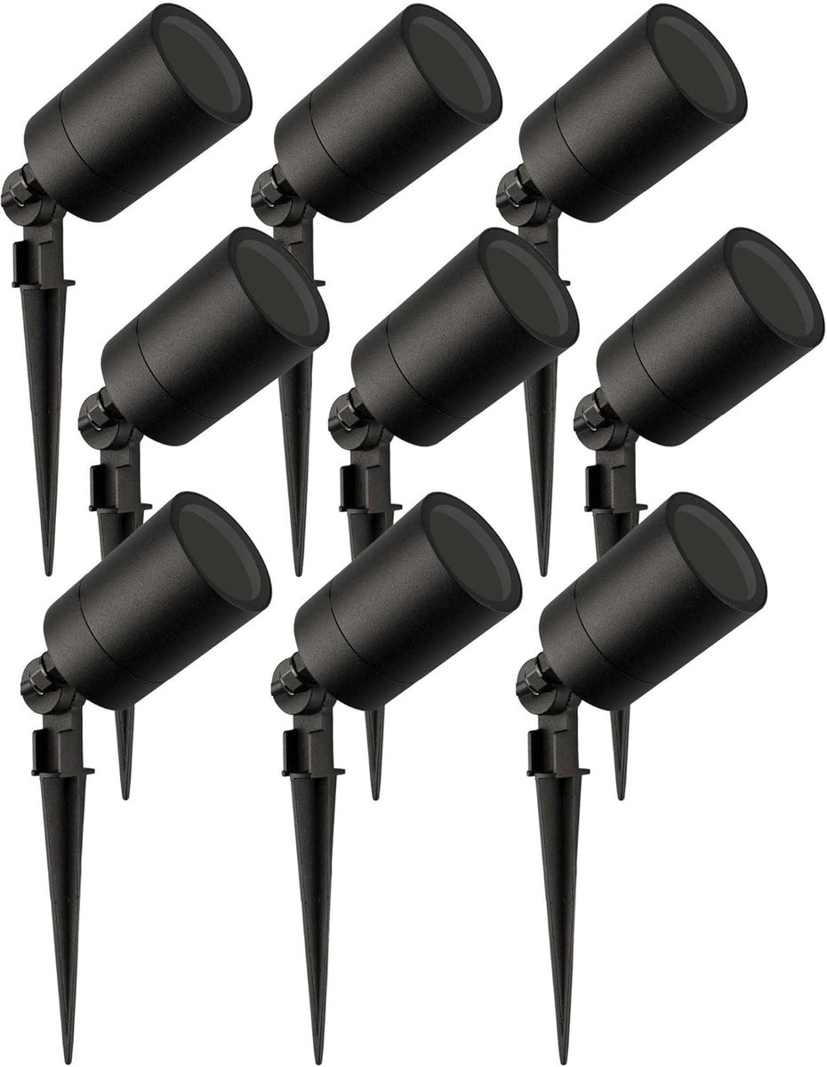 LED Prikspot met grondspies 9 stuks 1m GU10 zonder lichtbron IP65 | Voor tuin terras oprit paden borders en sfeervolle buitenverlichting